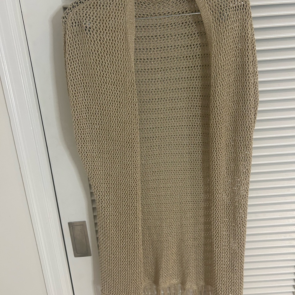Elegant Tan Knit Swim Coverup